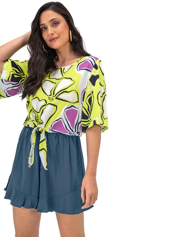 Rovitex - Shorts Feminino Viscose Azul 2