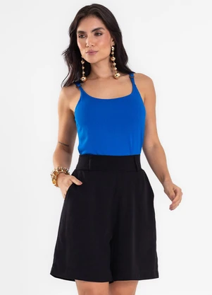 Rovitex - Shorts Feminino Viscose Sarjada Azul - ROVITEX