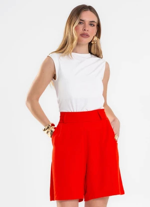 Rovitex - Shorts Feminino Viscose Sarjada Laranja - ROVITEX