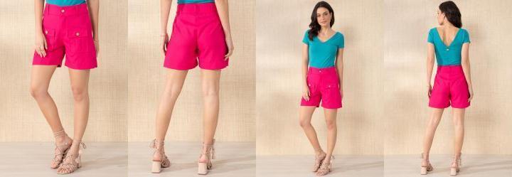 Shorts Pink com Bolsos Frontais