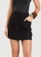 Dianna - Shorts Saia Feminino Evasê em Sarja Preto - variação: Preto