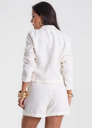 Endless - Shorts Saia Feminino Tweed Polly Bege - ENDLESS