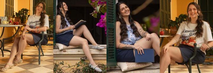Shorts Social Azul Marinho em Tecido com Linho