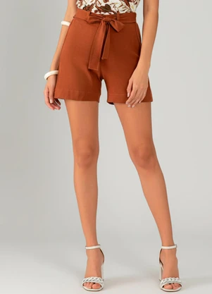 Quintess - Shorts Telha com Amarração - QUINTESS