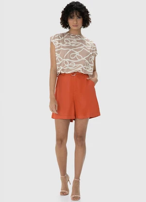 Enfim - Shorts Terracota Alfaiataria em Crepe - ENFIM