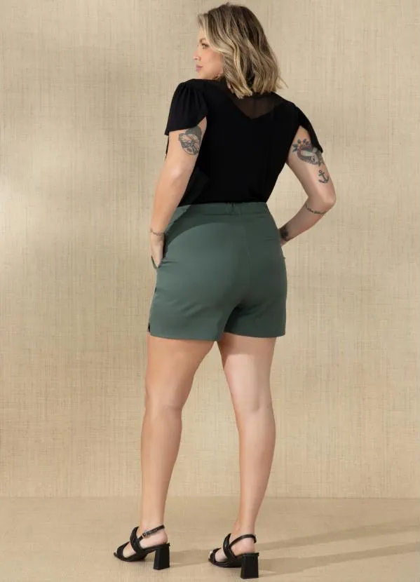 Quintess - Shorts Verde Escuro Cintura Alta 9