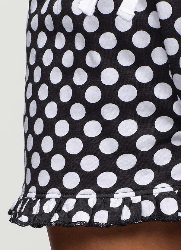 Outlet - 2 Unidades de Shorts Preto/Poá 4