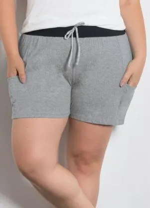 Moda Pop - Short Cinza Feminino - MODA POP