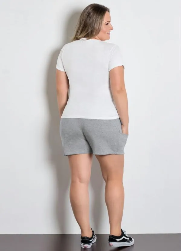 Moda Pop - Short Cinza Feminino 10