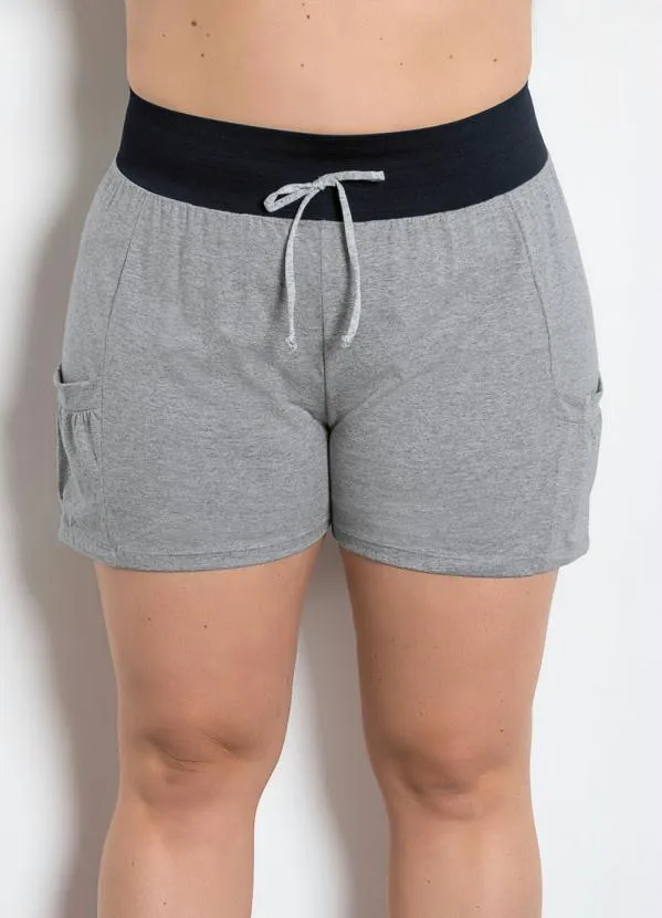 Moda Pop - Short Cinza Feminino 12