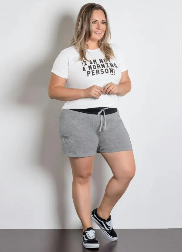 Moda Pop - Short Cinza Feminino 9