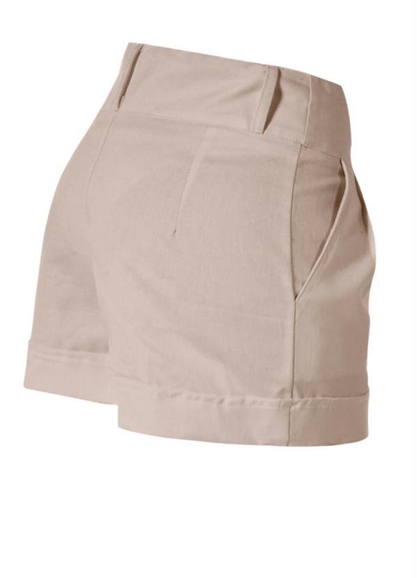 Outlet - Short Feminino Bege em Sarja 10