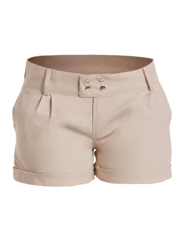 Outlet - Short Feminino Bege em Sarja 9