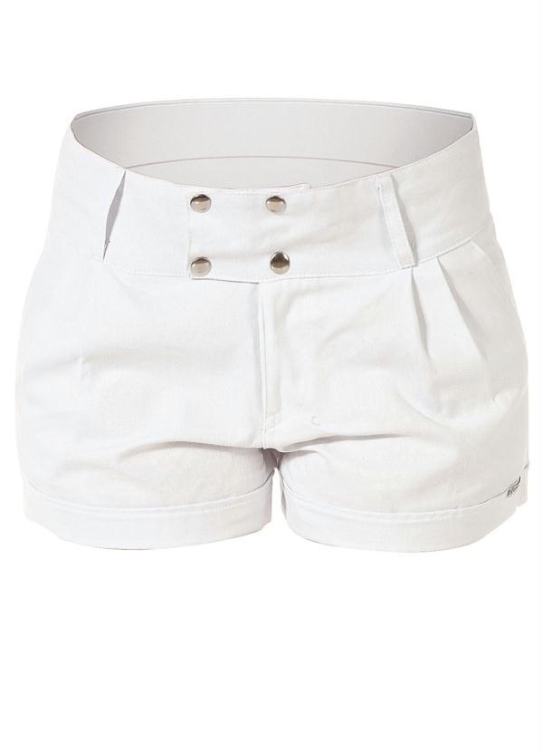 Outlet - Short Feminino Branco em Sarja 9