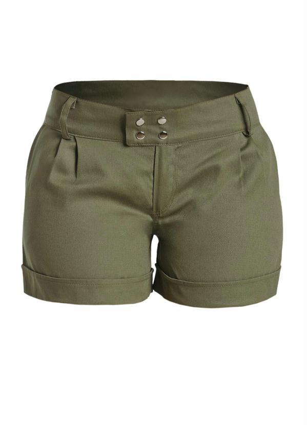 Marguerite - Short Feminino Plus Size Verde Musgo 3