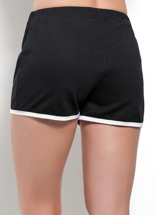 Outlet - Short Preto e Branco com Estampa Girl 99 2