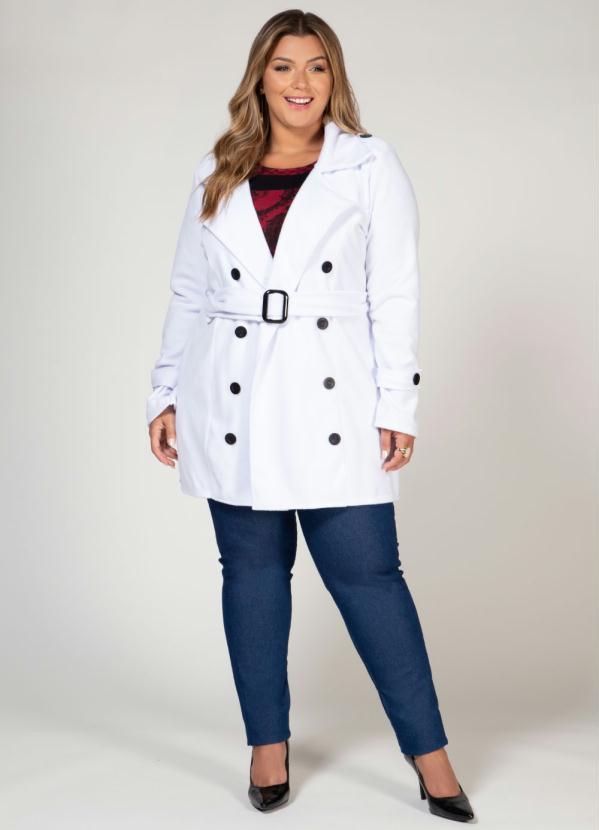 Quintess - Casaco Branco com Faixa e Botões 8
