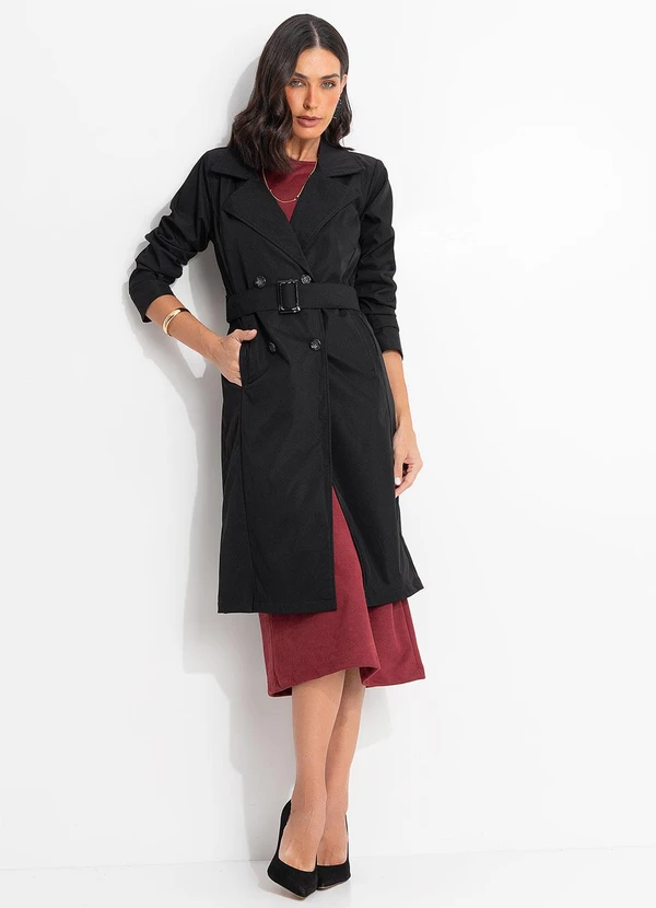 Quintess - Casaco Preto em Tecido de Alfaiataria Sarjado 3