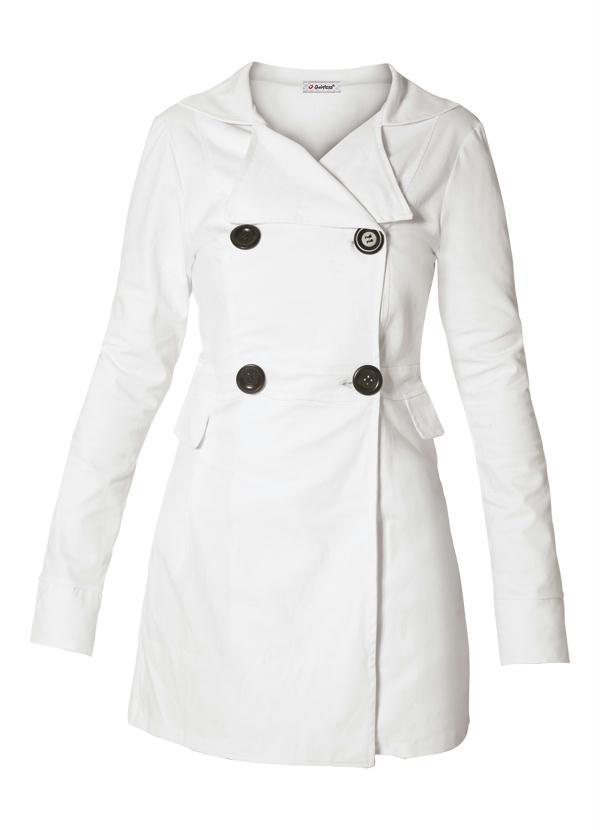 Quintess - Casaco Sobretudo Branco Estilo Militar 9