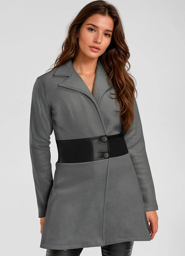 bonprix - Sobretudo Alongado Cinza