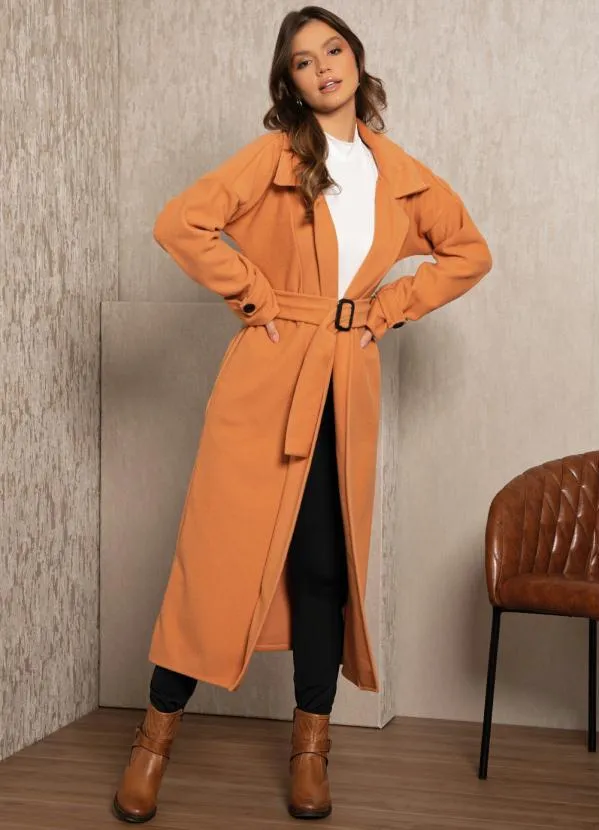 Quintess - Sobretudo Bege com Faixa com Fivela 3