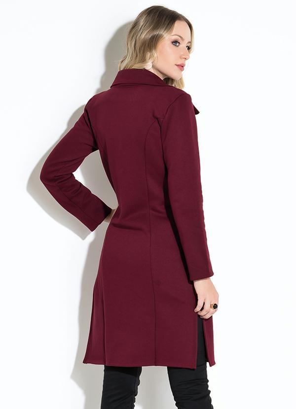 Quintess - Sobretudo Bordô com Fechamento Frontal 2