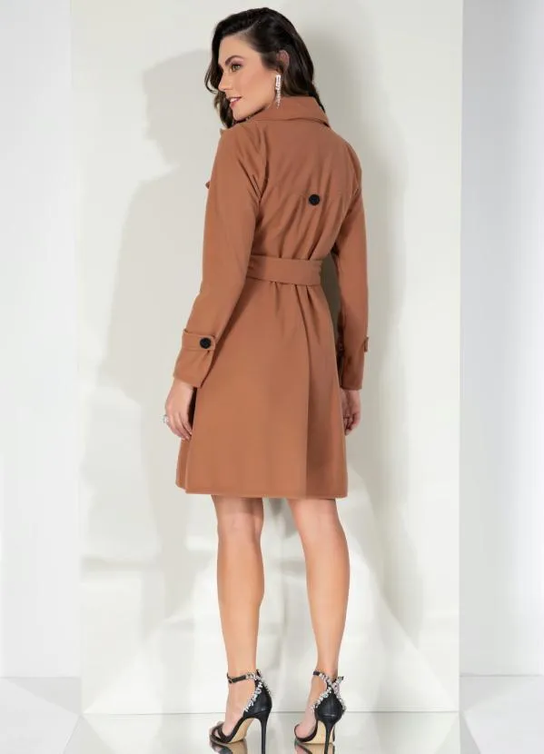 Quintess - Sobretudo Caramelo com Faixa 4