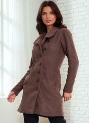 Sobretudo com Bolsos Marrom