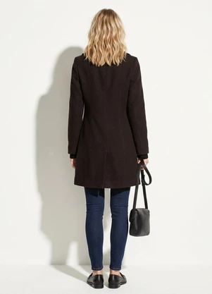bonprix - Sobretudo com Bolsos Soft Preto - BONPRIX