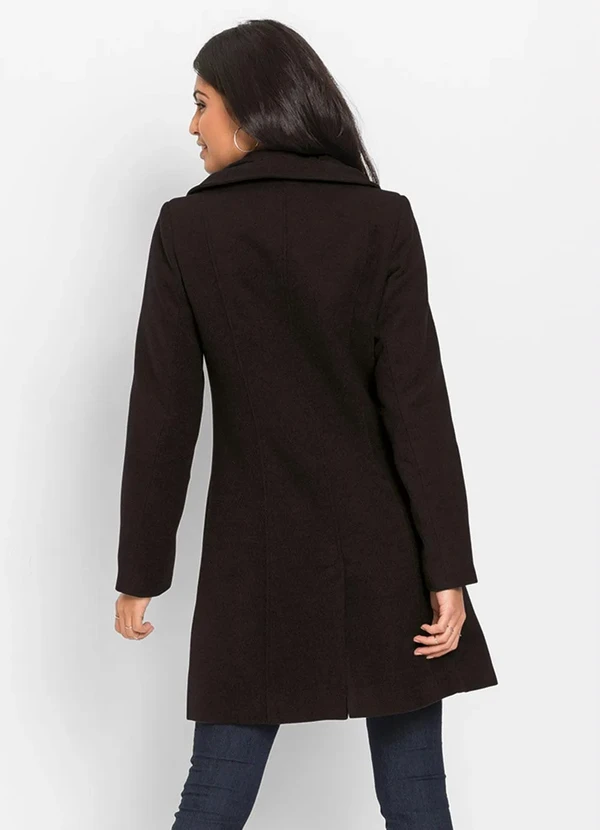 bonprix - Sobretudo com Bolsos Soft Preto 3