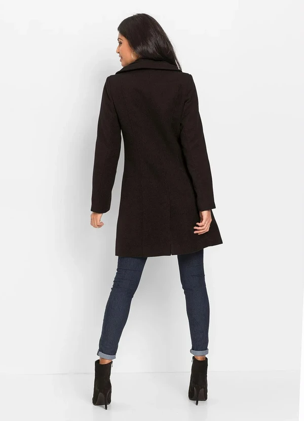 bonprix - Sobretudo com Bolsos Soft Preto 5