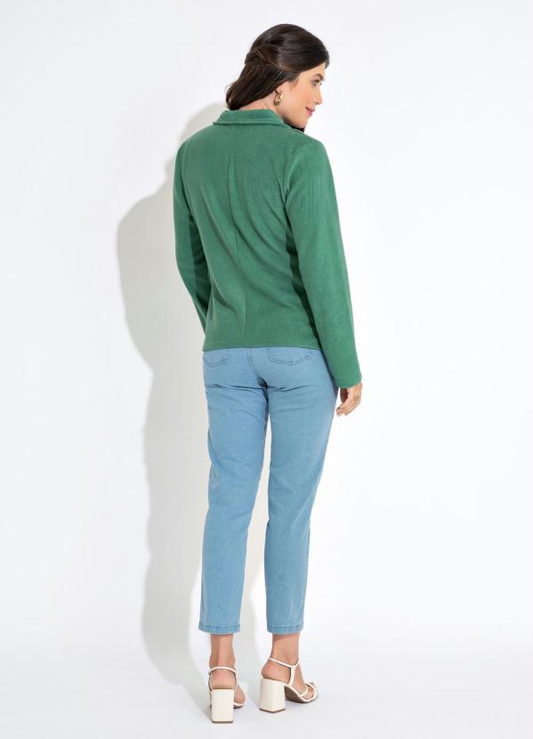 Queima Estoque - Sobretudo com Bolsos Verde 4