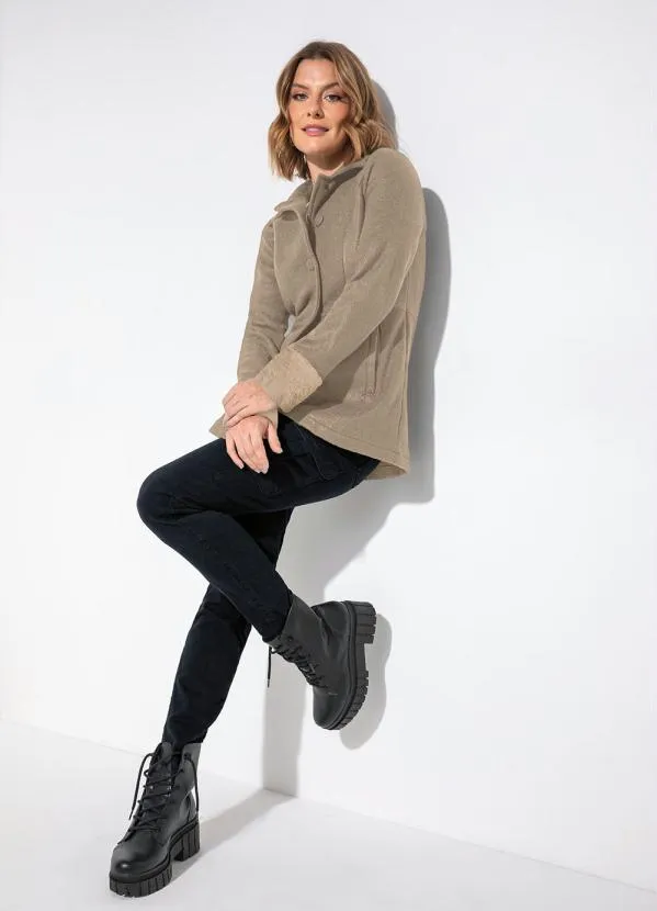 bonprix - Sobretudo com Manga Pelinho Bege 4