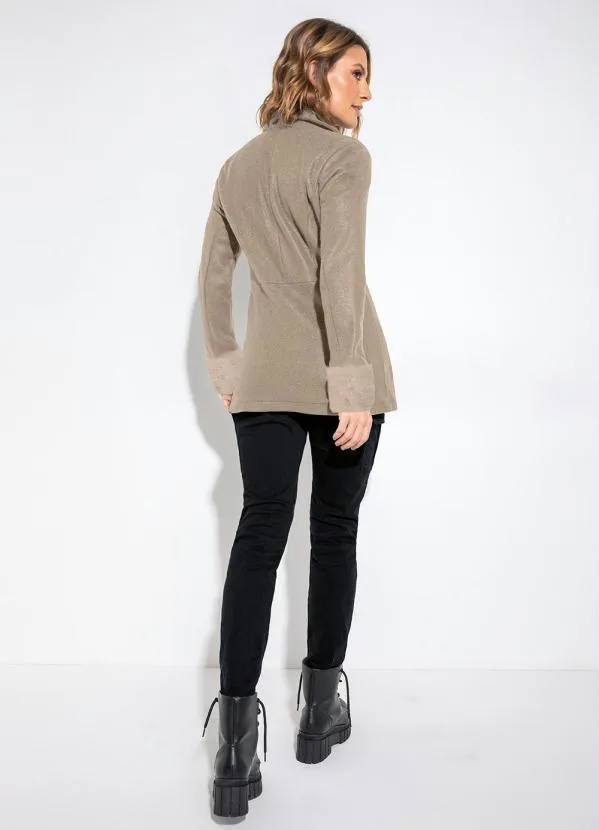 bonprix - Sobretudo com Manga Pelinho Bege 3