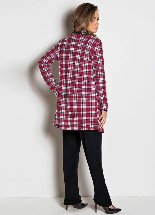 Moda Pop - Sobretudo Dupla Face Xadrez e Preto 13