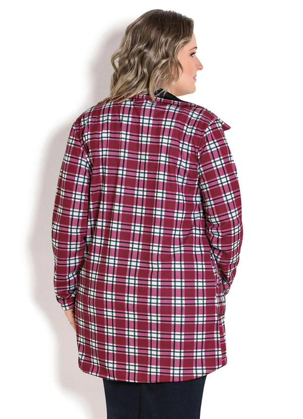 Moda Pop - Sobretudo Dupla Face Xadrez e Preto 16