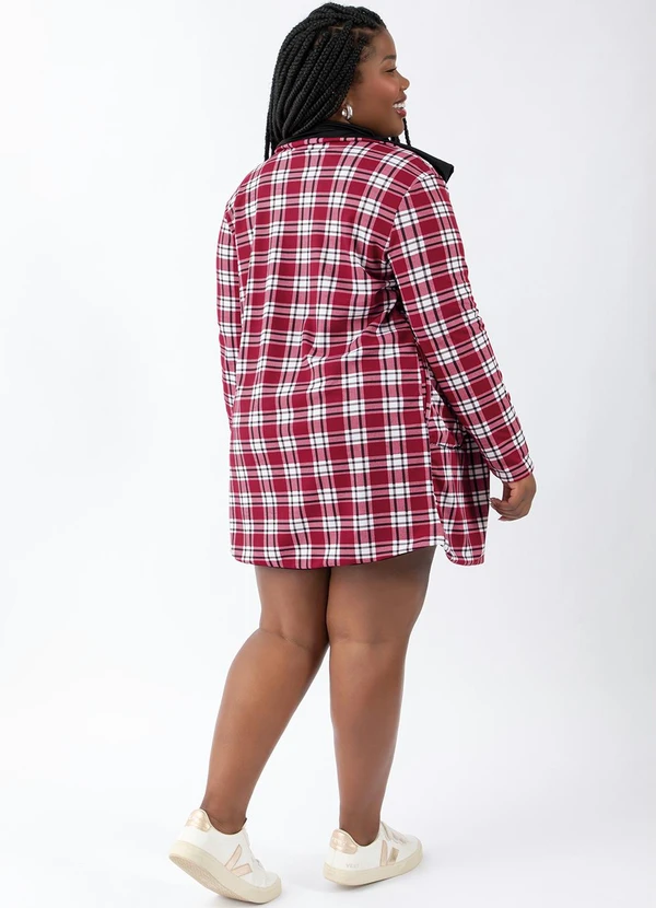 Moda Pop - Sobretudo Dupla Face Xadrez e Preto 4