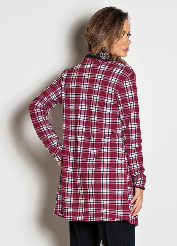 Moda Pop - Sobretudo Dupla Face Xadrez e Preto 6