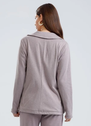 Gris - Sobretudo em Canelado Aveludado  Roxo - GRIS