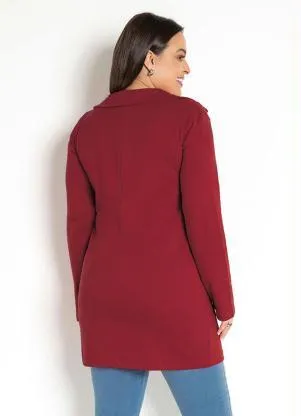 Moda Pop - Sobretudo Feminino Bordô - MODA POP
