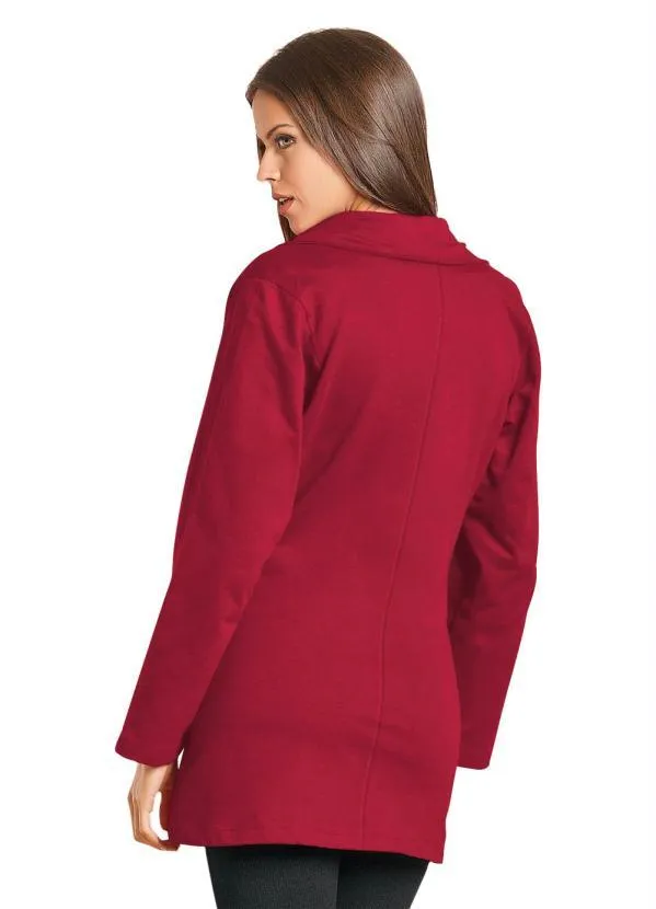 Moda Pop - Sobretudo Feminino Bordô 2