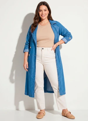 Quintess - Sobretudo Jeans Médio em Jeans - QUINTESS
