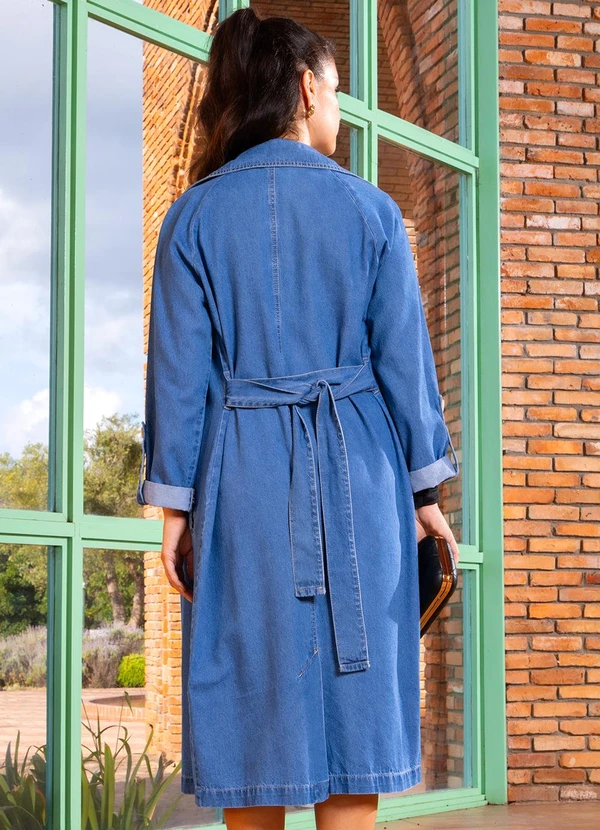 Quintess - Sobretudo Jeans Médio em Jeans 2