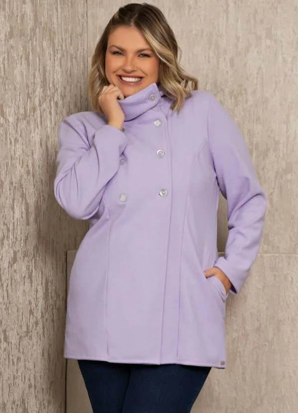 Quintess - Sobretudo Lilás com Botões Perolados 5