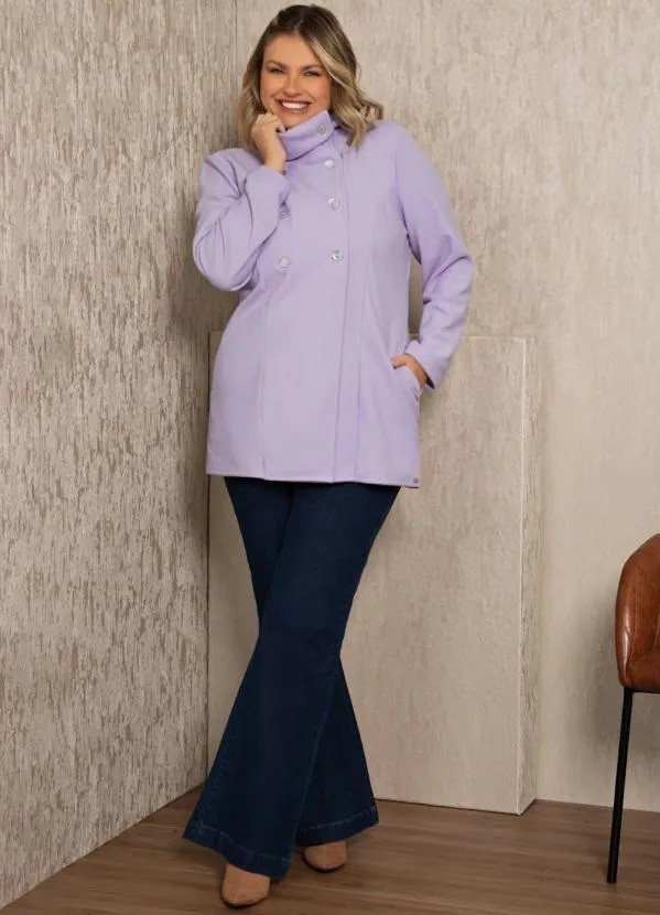 Quintess - Sobretudo Lilás com Botões Perolados 7