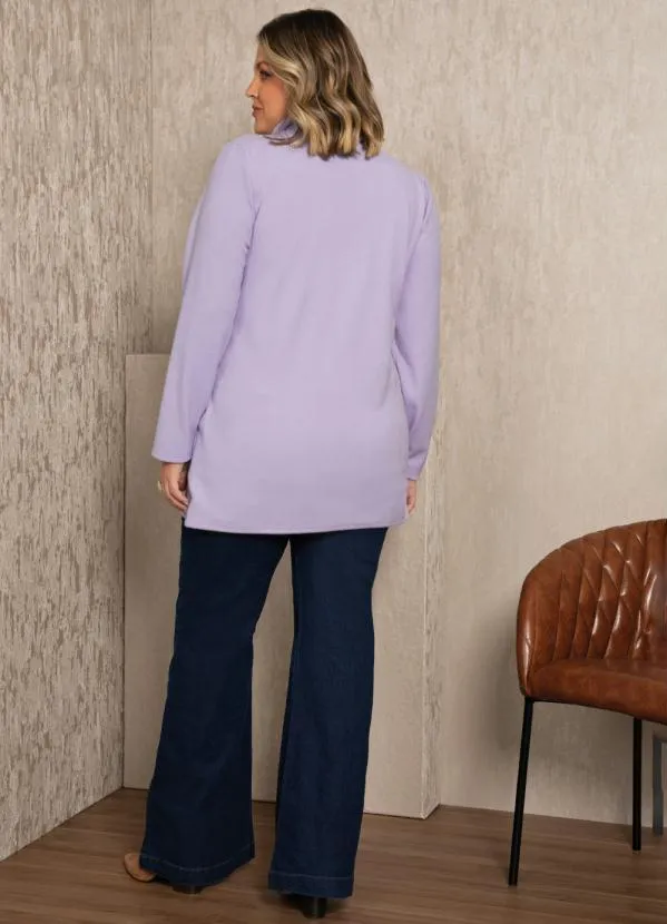 Quintess - Sobretudo Lilás com Botões Perolados