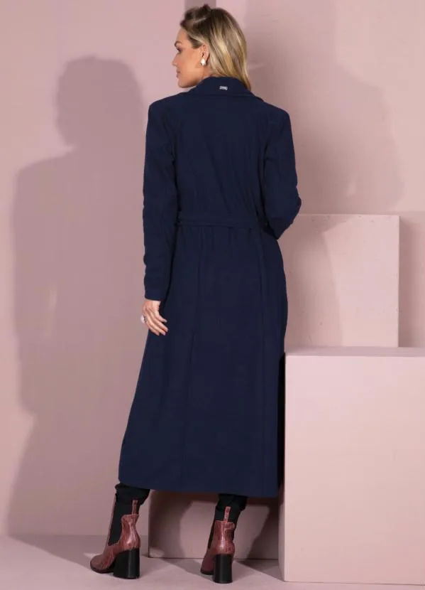 Quintess - Sobretudo Longo Marinho com Bolsos 3