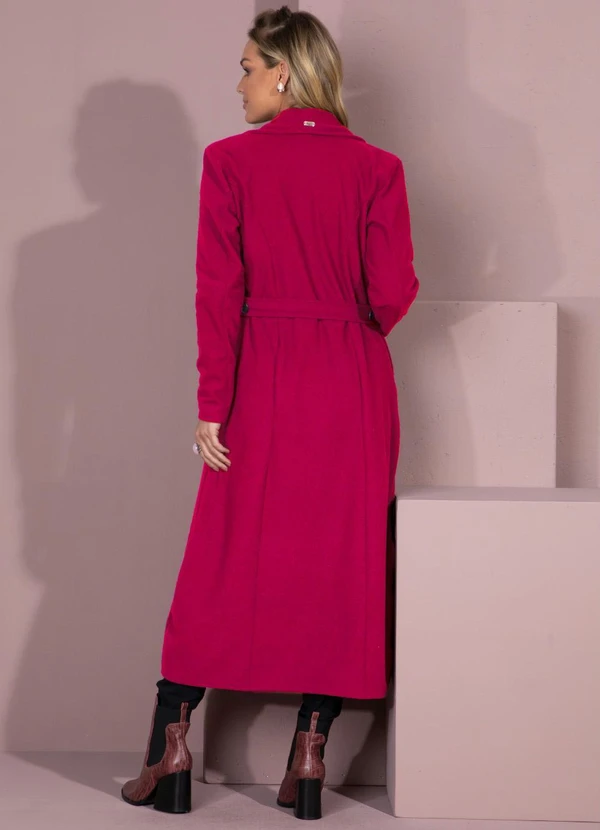 Quintess - Sobretudo Longo Pink com Bolsos 4