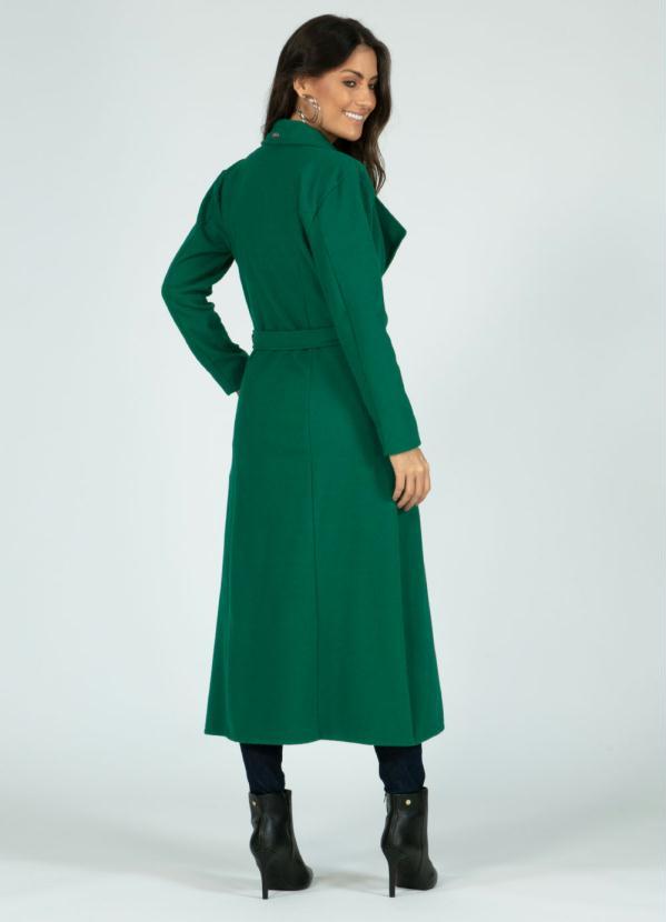 Quintess - Sobretudo Longo Verde com Bolsos 2