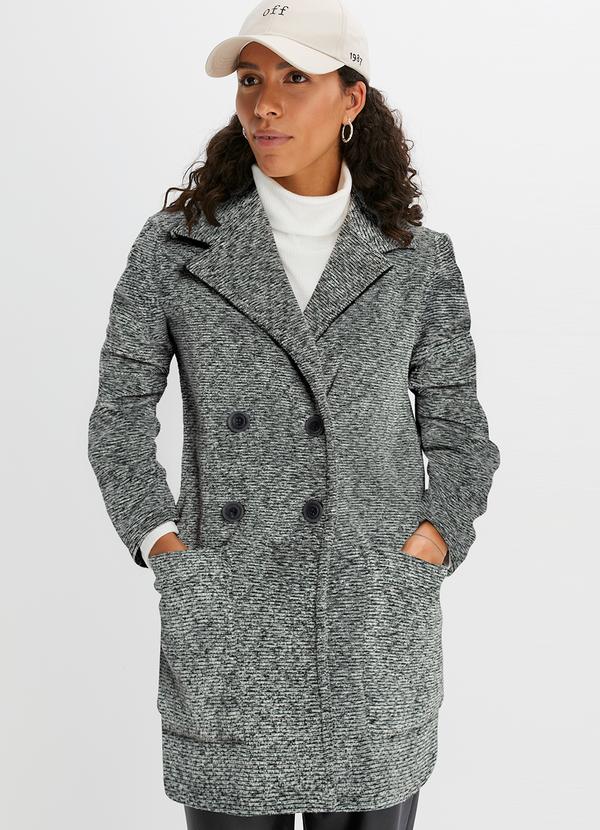 bonprix - Sobretudo Mescla Escuro em Malha Tweed 9